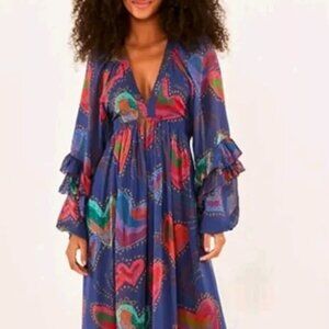 Blue Shiny Hearts Maxi Dress